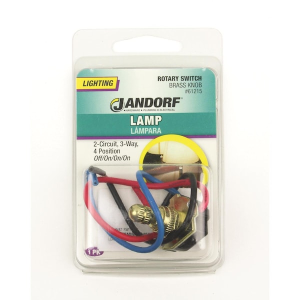 Jandorf Jandorf 6 amps Single Pole or 3-way Rotary Appliance Switch Brass 1 pk - 61215