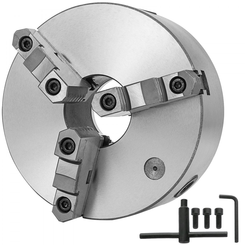 VEVOR K11-200 Lathe Chuck 8 Inch 3 Jaw,Self Centering Chuck Hardened Steel Jaws,Internal External Grinding for Lathe Drilling Milling Machine - KPK11-200KPFLZ001V0