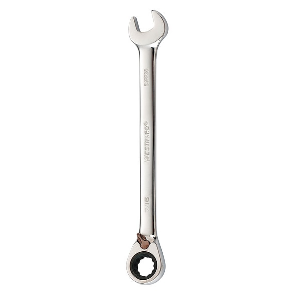 Llave combinada de trinquete Westward, SAE, longitud de 6 1/2 pulgadas, cabeza de 7/16 pulgadas, 12 puntos - 54PP36