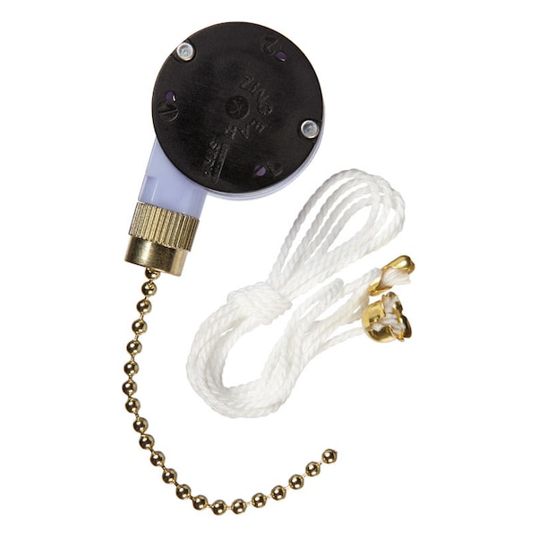 Jandorf Jandorf 6 amps Single Pole Pull Chain Appliance Switch Brass 1 pk - 61202