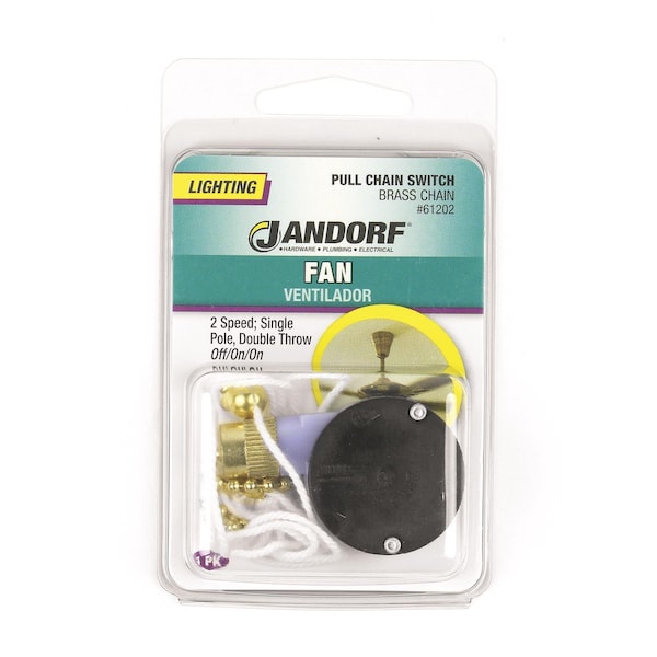 Jandorf Jandorf 6 amps Single Pole Pull Chain Appliance Switch Brass 1 pk - 61202