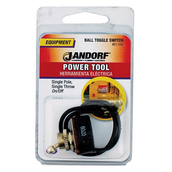 Jandorf Jandorf 6 amps Single Pole Ball Toggle Power Tool Switch Black/Silver 1 pk - 61168