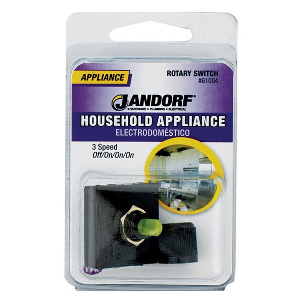 Jandorf Jandorf 6 amps Single Pole Rotary Appliance Switch Black 1 pk - 61004