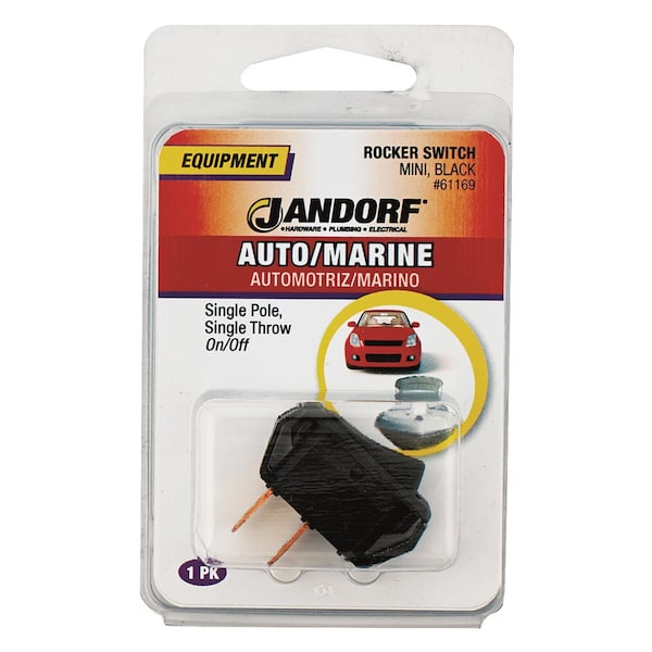 Jandorf Jandorf 25 amps Single Pole Rocker Automotive/Marine Switch Black 1 pk - 61169