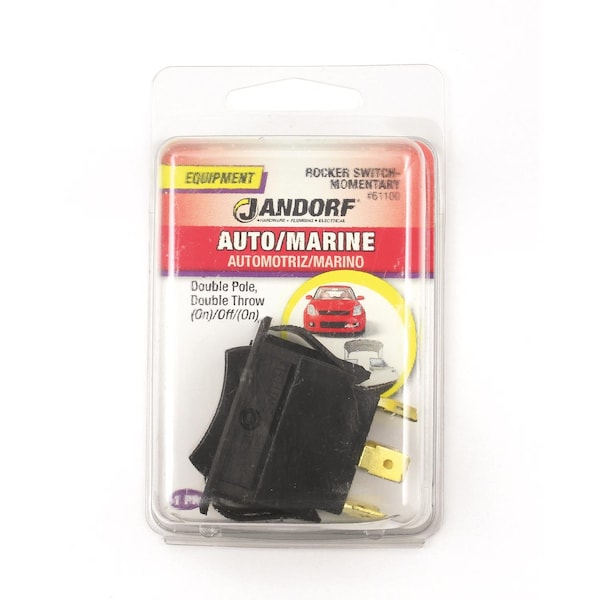 Jandorf Jandorf 15 amps Double Pole Rocker Automotive/Marine Switch Black 1 pk - 61100