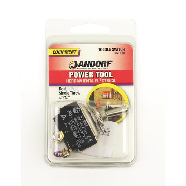 Jandorf Jandorf 20 amps Double Pole Toggle Power Tool Switch Silver 1 pk - 61130