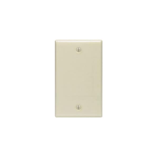 Leviton Blank Plate, No Holes, Single Gang Urea, Ivory - 86014