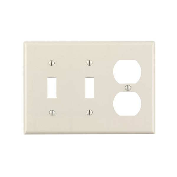 Leviton Leviton Almond 3 gang Thermoset Plastic Duplex/Toggle Wall Plate 1 pk - 78021