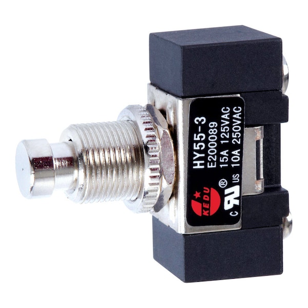 Jandorf Jandorf 15 amps Single Pole Push Button Power Tool Switch Black/Silver 1 pk - 61122