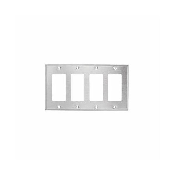 Mulberry Number of Gangs: 4 430 Stainless Steel, Satin Finish - 97404