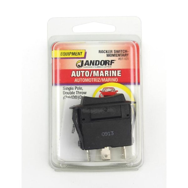 Jandorf Jandorf 20 amps Single Pole Rocker Automotive/Marine Switch Black 1 pk - 61101