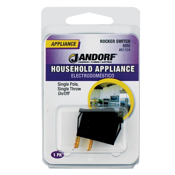 Jandorf Jandorf 16 amps Single Pole Rocker Appliance Switch Black 1 pk - 61104