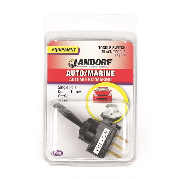 Jandorf Jandorf 20 amps Single Pole Toggle Automotive/Marine Switch Black 1 pk - 61118