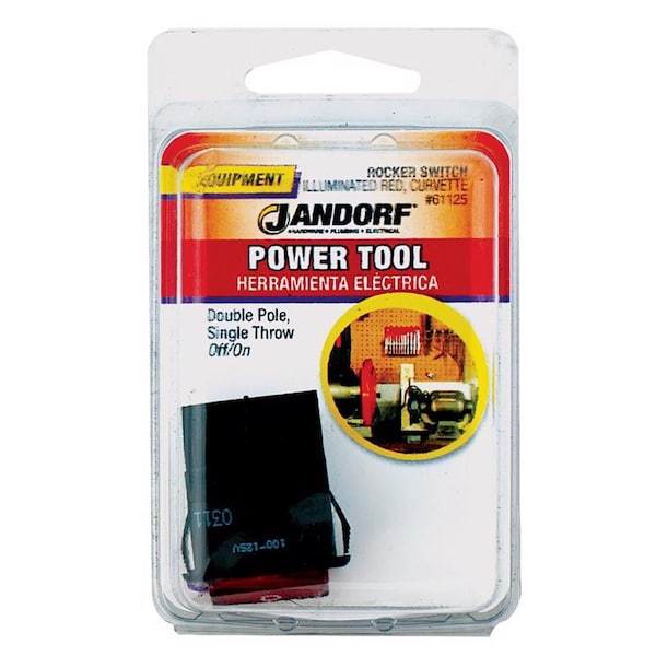 Jandorf Jandorf 20 amps Double Pole Rocker Power Tool Switch Black/Red 1 pk - 61125