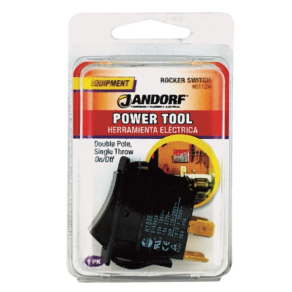 Jandorf Jandorf 20 amps Double Pole Rocker Power Tool Switch Black 1 pk - 61124