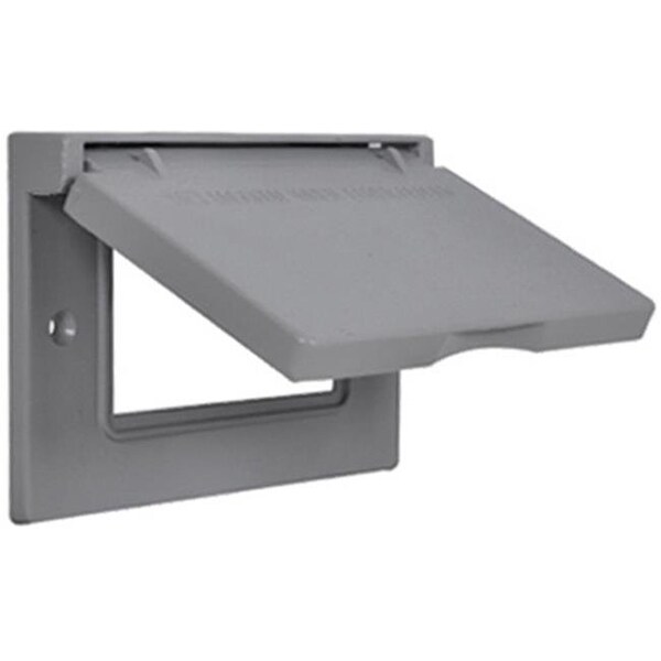 Hubbell-Raco Hubbell Electrical 1C-GHX Horizontal Ground Fault Interrupter Single Gang Flip Cover; Gray - 811208