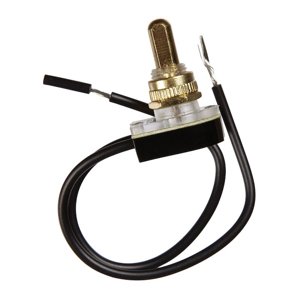 Jandorf Jandorf 6 amps Single Pole Push Button Appliance Switch Black/Brass 1 pk - 61224