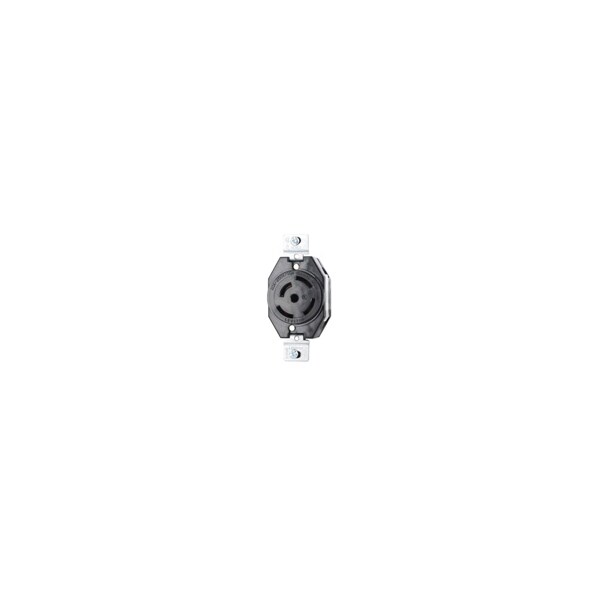 Leviton Locking Receptacle, Non-NEMA, 20 A, 250V AC, Three Phase, 4 Pole, Flush Mount, Screw Terminals - 3520
