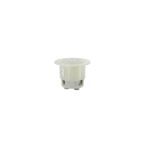 Leviton Flanged Locking Inlet, L7-30R, 30 A, 277V AC, 2 Pole, Flush Mount, Screw Terminals - 2636