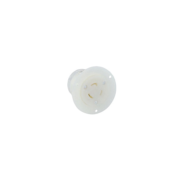 Leviton Flanged Locking Inlet, L6-20R, 20 A, 125V AC, 2 Pole, Flush Mount, Screw Terminals - 2316