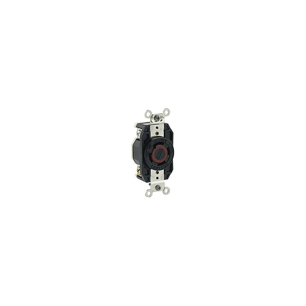 Leviton Locking Receptacle, L19-30R, 30 A, 277/480V AC, Three Phase, 4 Pole, Screw Terminals - 2760