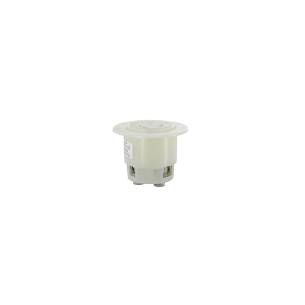 Leviton Flanged Locking Inlet, L15-30R, 30 A, 250V AC, Three Phase, 3 Pole, Flush Mount, Screw Terminals - 2726