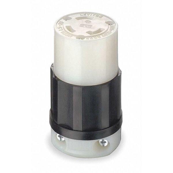 Leviton Locking Connector, L5-30R, 30 A, 125V AC, Single Phase, 2 Pole, Screw Terminals - 2613