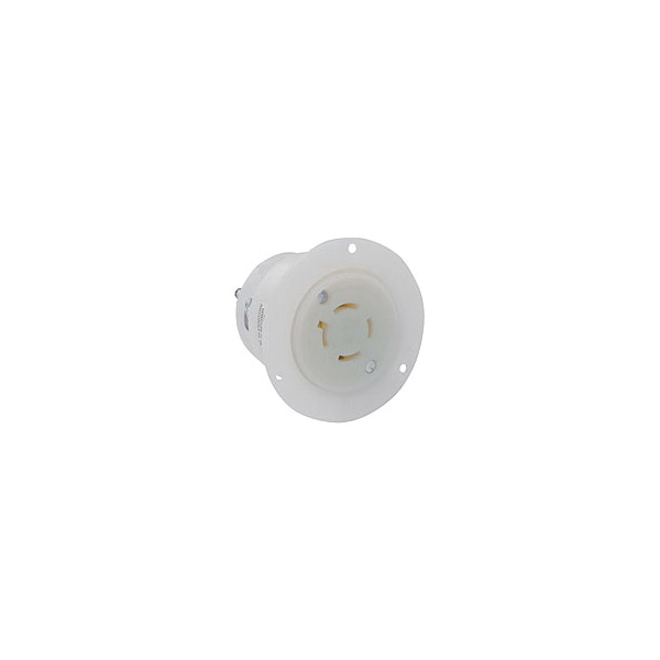Leviton Flanged Locking Inlet, L14-20R, 20 A, 125/250V AC, 3 Pole - 2416