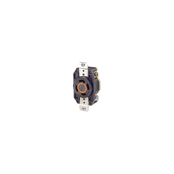 Leviton Locking Receptacle, L14-30R, 30 A, 125/250V AC, Single Phase, 3 Pole, Flush Mount, Screw Terminals - 2710