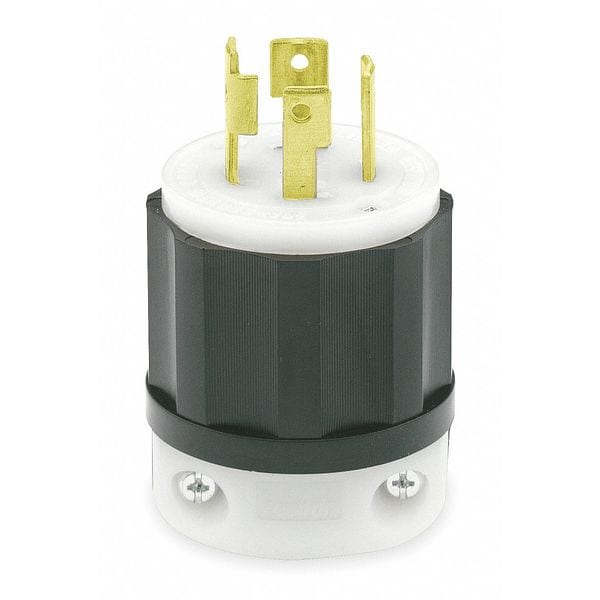 Leviton Locking Plug, L15-30P, 30 A, 250V AC, Three Phase, 3 Pole, Screw Terminals - 2721