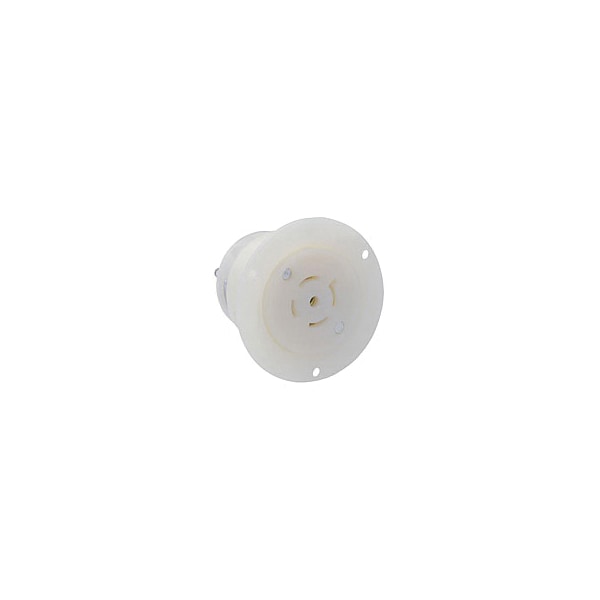 Leviton Flanged Locking Inlet, L21-20R, 20 A, 120/208V AC, Three Phase, 4 Pole - 2516
