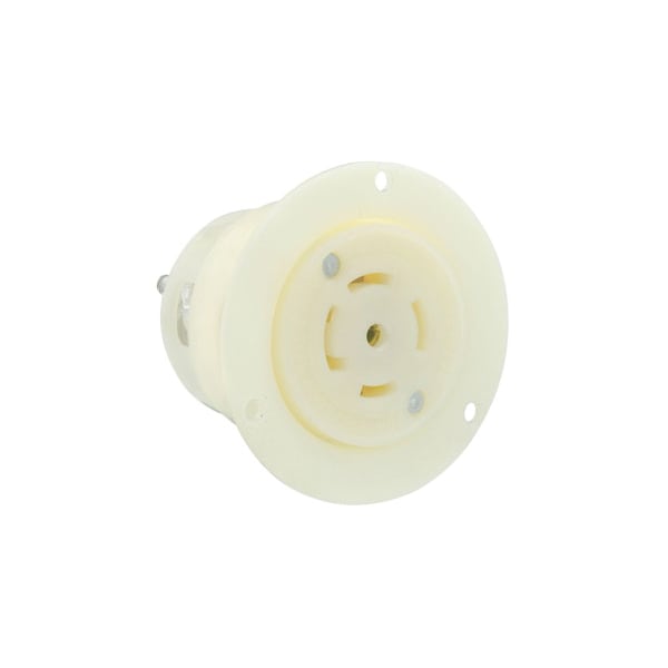 Leviton Flanged Locking Inlet, L23-30R, 30 A, 347/600V AC, Three Phase, 4 Pole - 2836