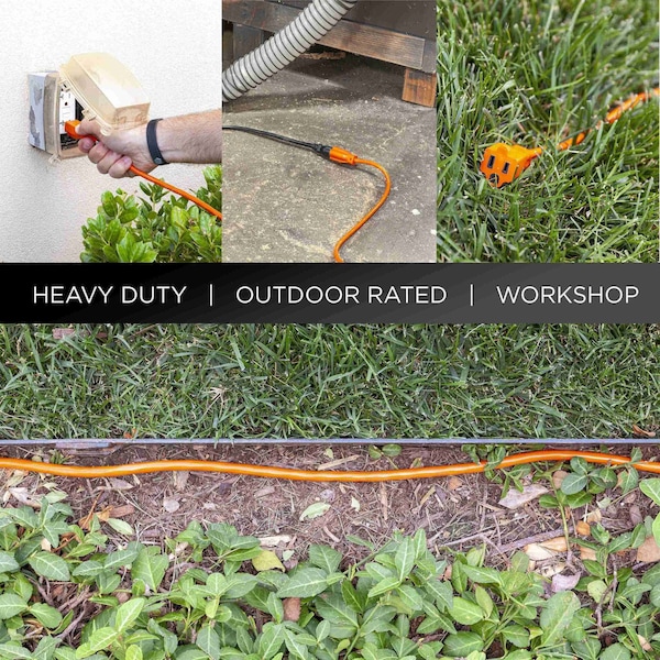 Ge Extension Cord, 16 AWG, Outdoor, 16/3, 1 Outlets, Orange, Vinyl, 100 ft - 51923