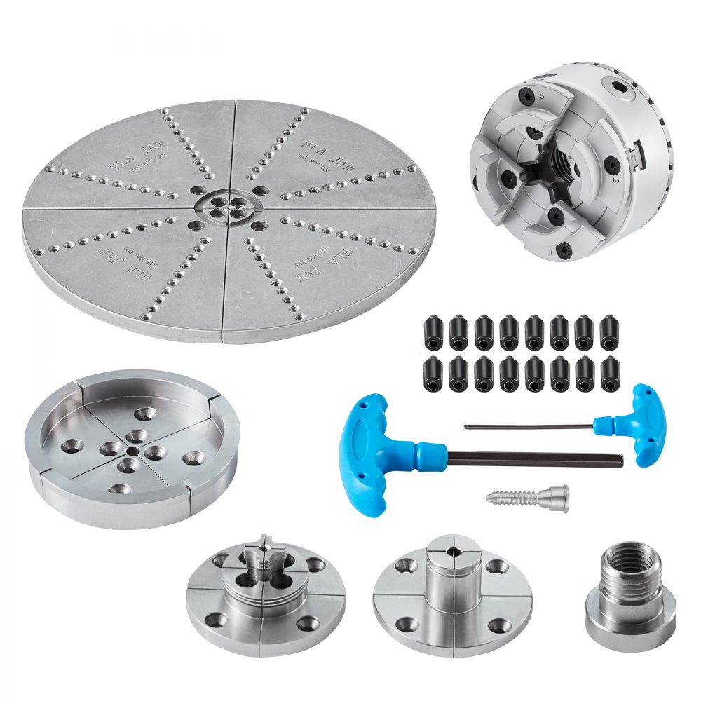 VEVOR KP965 Lathe Chuck, 4-Jaw 3.75" Diameter, Metal Lathe Chuck Turning Machine Accessories with 5 Sets of Jaws, Self-centering Tool, for Precision Machining, Grinding Machines, Milling Machines - MGCCKPTZ375YV7TVVV0