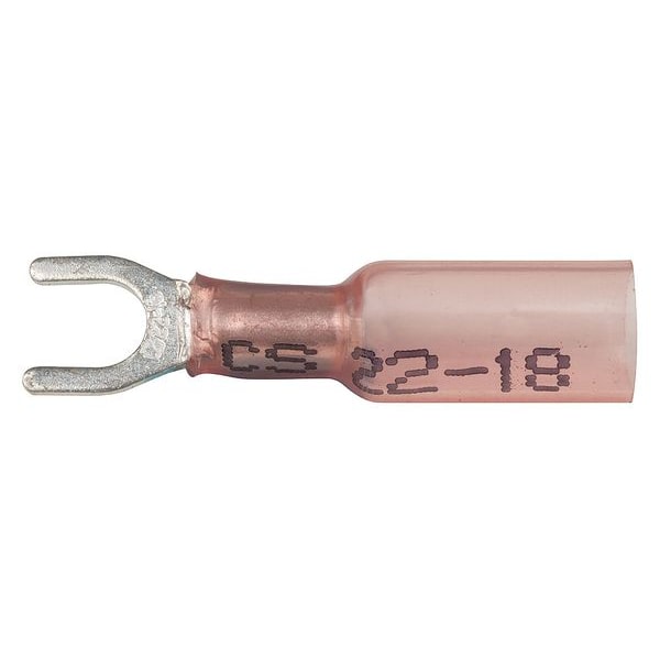 Velvac 22-18 AWG Heat-Shrink Fork Terminal #10 Stud PK10 - 37124