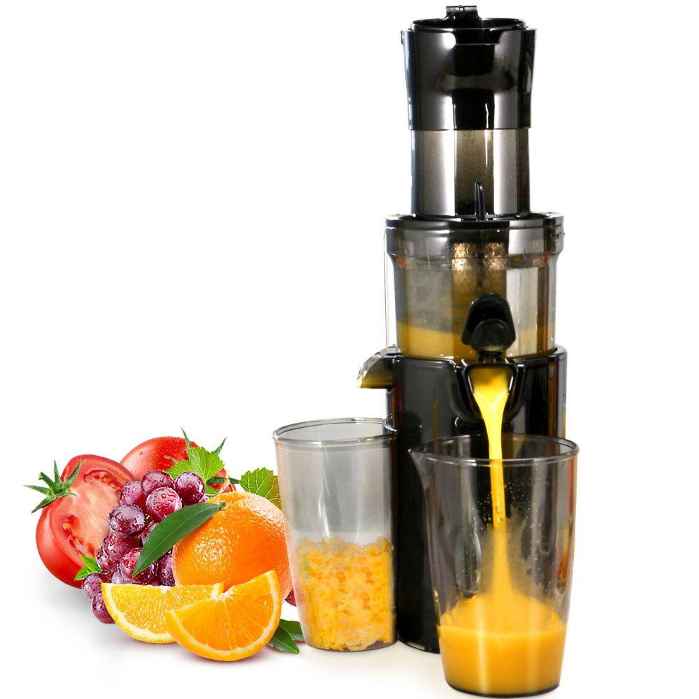 VEVOR Masticating Juicer, Cold Press Juicer Machine, 2.6" Large Feed Chute Slow Juicer, Juice Extractor Maker with High Juice Yield, Easy to Clean with Brush, for High Nutrient Fruits Vegetables - KKX200W800MLV2TOZV1