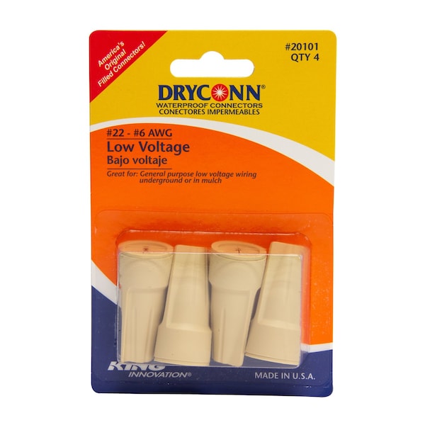 King Innovation King Innovation DryConn Copper Wire Underground Wire Connector Tan 4 pk - 20101