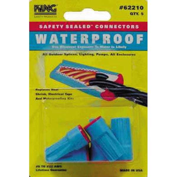 Dryconn King Innovation Dryconn Copper Wire Waterproof Wire Connector Aqua/Red 5 pk - 62210