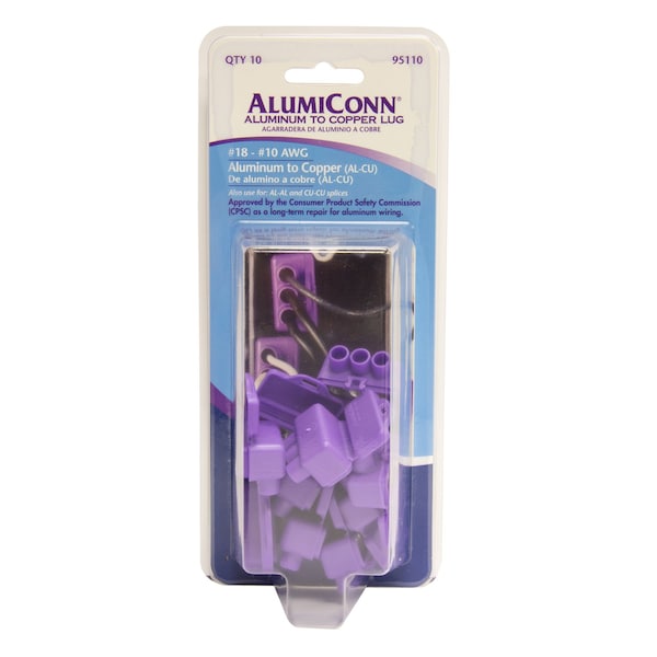 King King Innovation AlumiConn Aluminium Wire Aluminum to Copper Lug Purple 10 pk - 95110