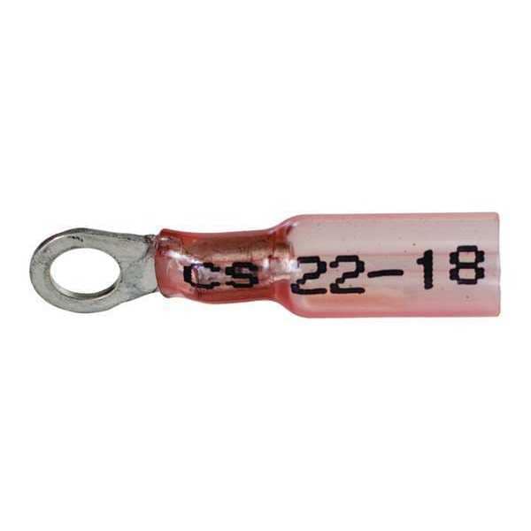Velvac 22-18 AWG Heat-Shrink Ring Terminal 1/4" Stud PK10 - 37115