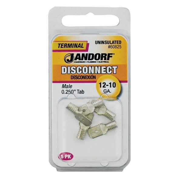 Jandorf Jandorf 12-10 Ga. Uninsulated Wire Male Disconnect Silver 5 pk - 60825