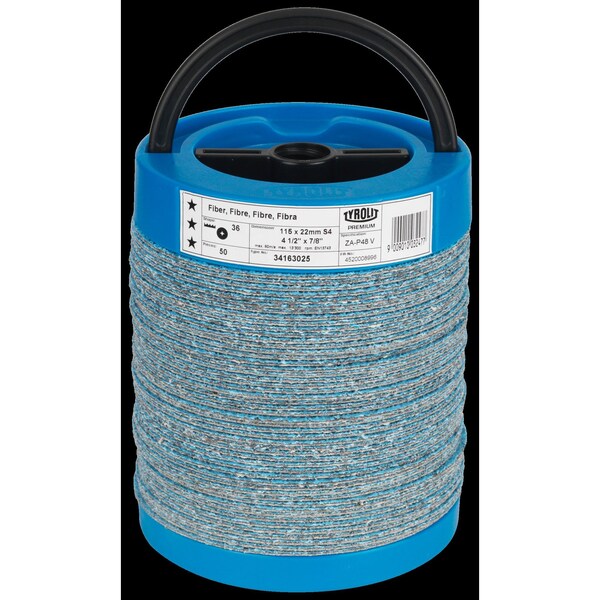Disco de fibra de resina recubierta de circonio de alto rendimiento, 5 pulgadas x 7/8 pulgadas, grano 36 - 34162988