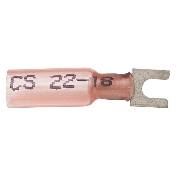 Velvac 22-18 AWG Heat-Shrink Fork Terminal #6 Stud PK10 - 37122