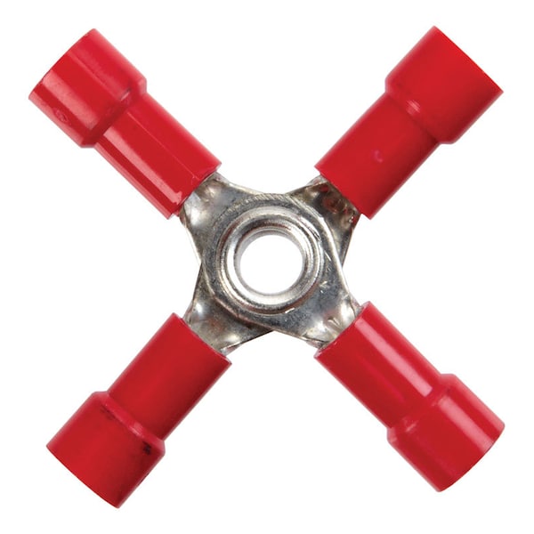 Jandorf Jandorf 22-18 Ga. Insulated Wire Terminal Butt Splice Red 2 pk - 60933