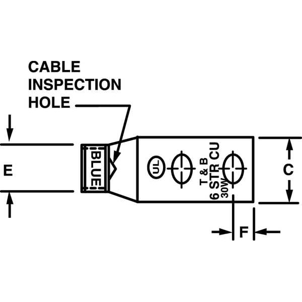 Abb Two Hole Lug Connector, 350 kcmil, PK10 - 54215