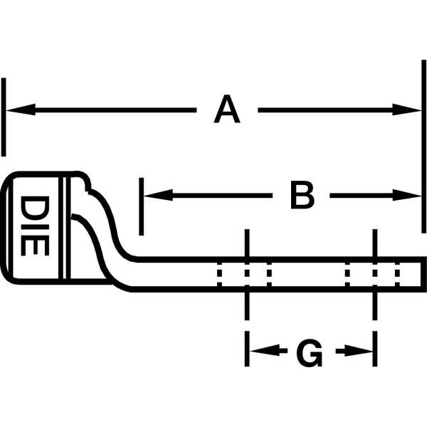 Abb Two Hole Lug Connector, 350 kcmil, PK10 - 54215