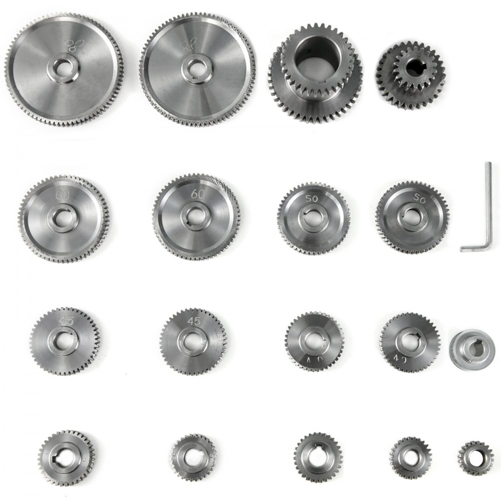 VEVOR 18pcs/Set CJ0618 Lathe Mini Lathe Gears Metal Cutting Machine Gears Lathe Gears Metal Exchange Gear (18pcs/Set) - CL0618CCCL18JT001V0