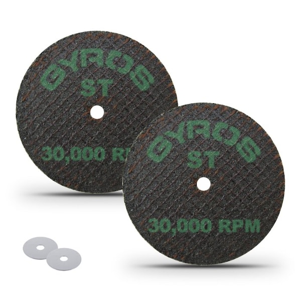Rueda de corte Gyros ST 2" de doble refuerzo de resina, para materiales super tensiles, tamaño de diámetro 2", paquete de 2 - 11-42002