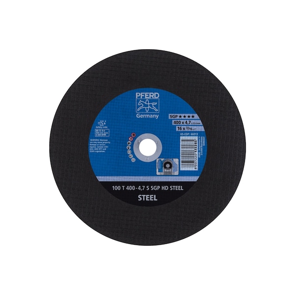 Disco de corte Pferd de 16" x 1/8", 1" de agujero, S - SGP HD STEEL - 66013