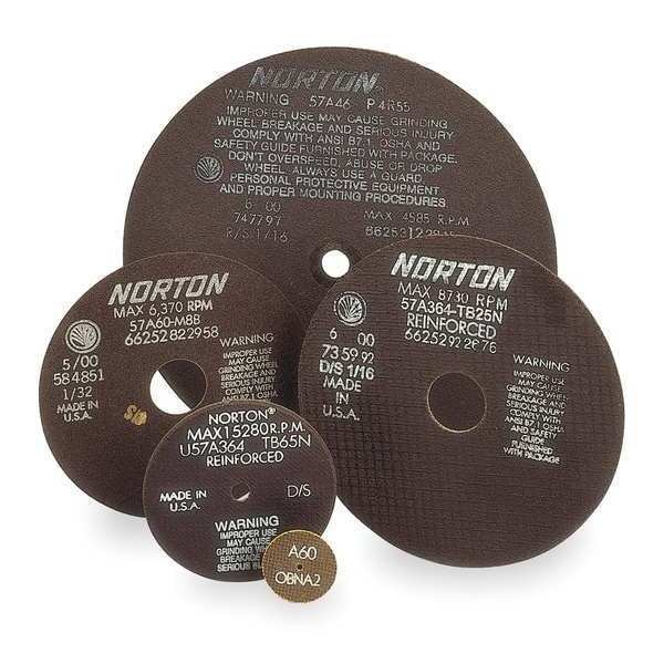 Disco de corte Norton Abrasives, 57A60-Q8B, 7"x.035"x1-1/4" - 66252922987